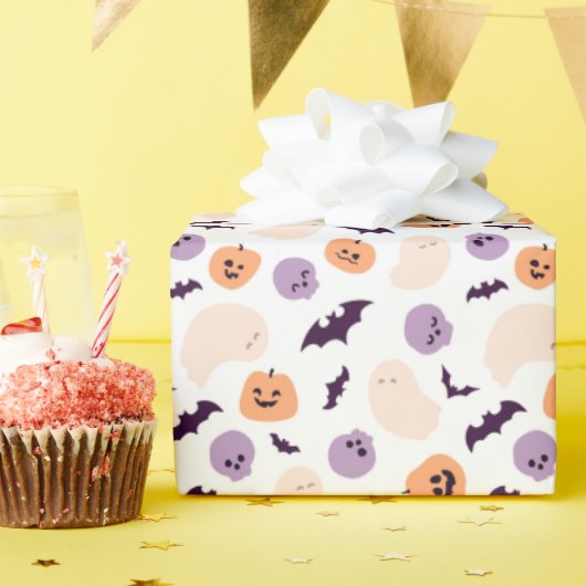 Leuke Kinder Halloween Patroon Cadeaupapier (Verjaardagsfeest)