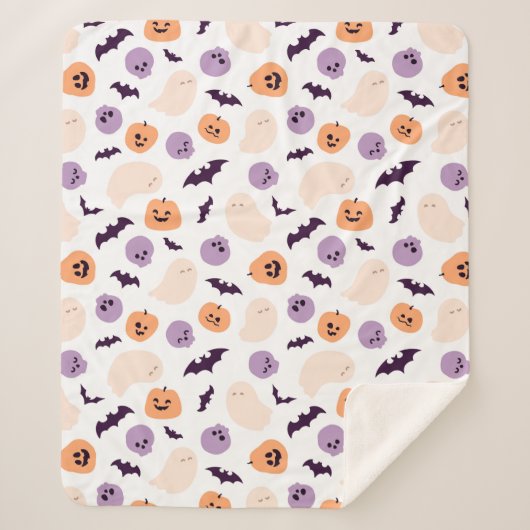Leuke Kinder Halloween Patroon Sherpa Deken (Voorkant)