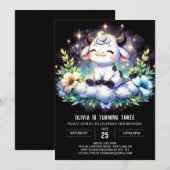 Leuke Kinder Koe verjaardag Kaart (Voorkant / Achterkant)