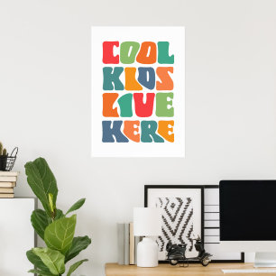 Leuke kinder mensen wonen hier poster