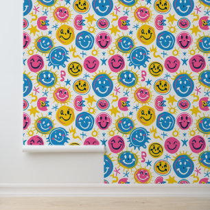Leuke kinder speelkamer unisex happy face behang