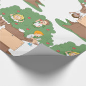 Leuke Kinder spelen in Apple Tree Cadeaupapier