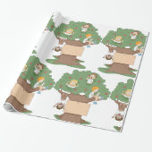 Leuke Kinder spelen in Apple Tree Cadeaupapier (Uitgerold)