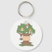Leuke Kinder spelen in Apple Tree Sleutelhanger (Voorkant)