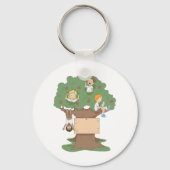 Leuke Kinder spelen in Apple Tree Sleutelhanger (Achterkant)