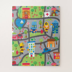 Leuke kinder stadsplattegrond legpuzzel