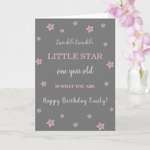 Leuke kinder sterren kinderrijmpje Happy Birthday Kaart