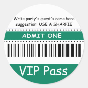 Leuke Kinder VIP Pass Geef een verjaardagsfeestje  Ronde Sticker