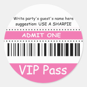 Leuke Kinder VIP Pass Geef één verjaardagsfeestje  Ronde Sticker
