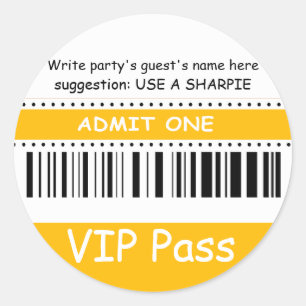 Leuke Kinder VIP Pass Geef één verjaardagsfeestje  Ronde Sticker