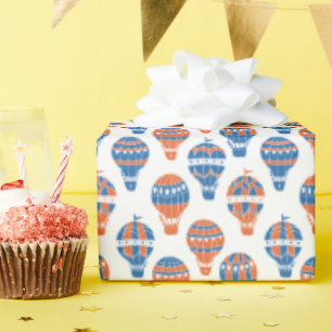 Leuke Kinder Vliegende Hete Luchtballonnen Steampu Cadeaupapier