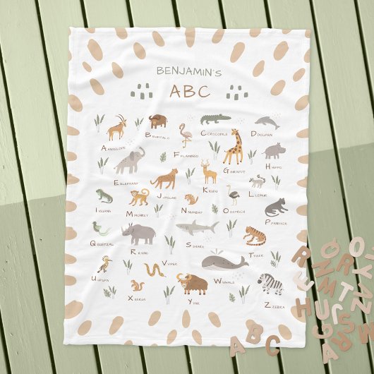 Leuke kinderdeken met wilde dieren fleece deken