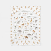 Leuke kinderdeken met wilde dieren fleece deken (Voorkant)