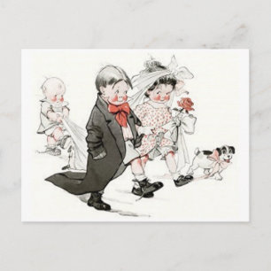 Leuke Kinderen die het Huwelijk Maart doen Briefkaart