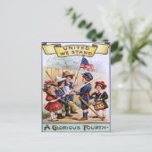 Leuke kinderen spelen soldaat Amerikaanse vlag Briefkaart (Staand voorkant)