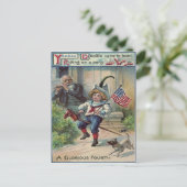 Leuke kinderen spelen soldaat Amerikaanse vlag Briefkaart (Staand voorkant)