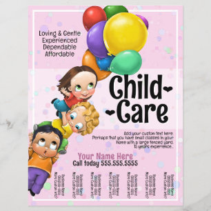 Leuke kinderopvang dagopvang 8x11 ballonnen scheur flyer