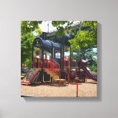 Leuke kindertrein speeltuin in het park canvas afdruk (Voorkant)