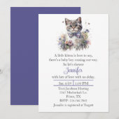 Leuke Kitten Boys Baby shower Invitation Kaart (Voorkant / Achterkant)