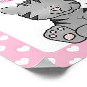 Leuke kitten en harten Kaarten en geschenken Baby  Poster (Hoek)