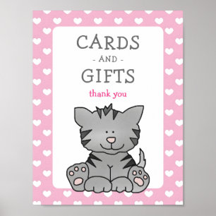 Leuke kitten en harten Kaarten en geschenken Baby  Poster