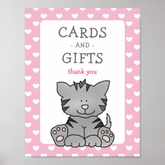 Leuke kitten en harten Kaarten en geschenken Baby  Poster