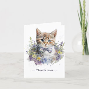Leuke Kitten met Bow Stropdas Bedankkaart