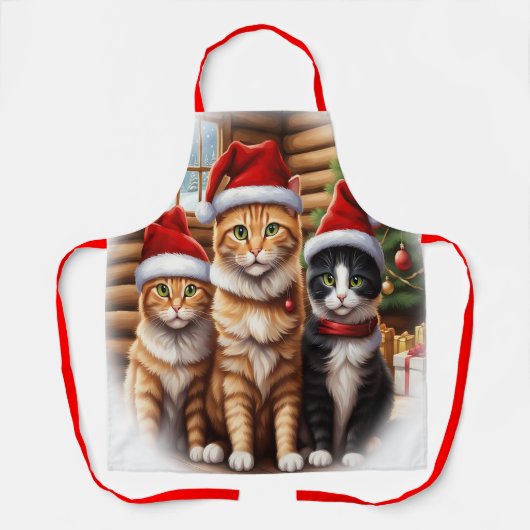 Leuke kittens kerst schort (Voorkant)