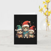 Leuke Kittens Kerst Xmas Tree Lights Xmas Cat Kaart (Gele Bloem)