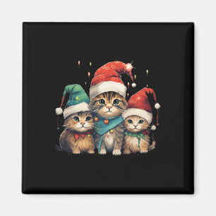 Leuke Kittens Kerst Xmas Tree Lights Xmas Cat Magneet