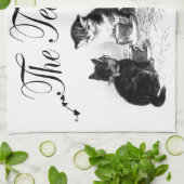 Leuke kittens Tea Party keukenhanddoek (Gevouwen)