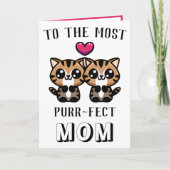 Leuke kitty kat kitten pun mam gelukkig verjaardag bedankkaart (Voorkant)