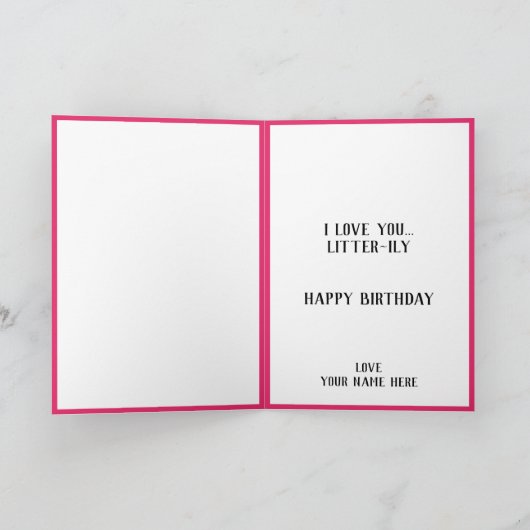 Leuke kitty kat kitten pun mam gelukkig verjaardag bedankkaart (Binnen)