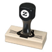 Leuke kitty kat met grote ogen en lange snorharen 	rubberstempel (Stempel)