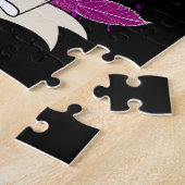 Leuke Kitty - Wit en Paars Legpuzzel (Zijkant)