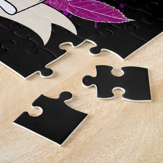 Leuke Kitty - Wit en Paars Legpuzzel (Zijkant)