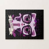 Leuke Kitty - Wit en Paars Legpuzzel (Horizontaal)