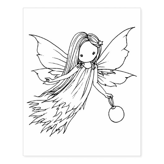 Leuke Kleine Fairy Illustratie van Molly Harrison Rubberstempel (Afrduk)