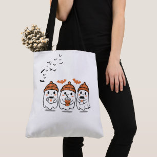 Leuke kleine geesten canvas tas voor Halloween