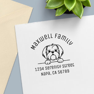 Leuke kleine hond Shih Tzu Arch Adres Zelfinktende Stempel