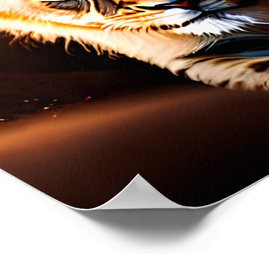 Leuke kleine leeuwenkubje met blauwe ogen poster (Hoek)