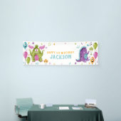 Leuke kleine monsters verjaardagsfeestje spandoek (Beurs)