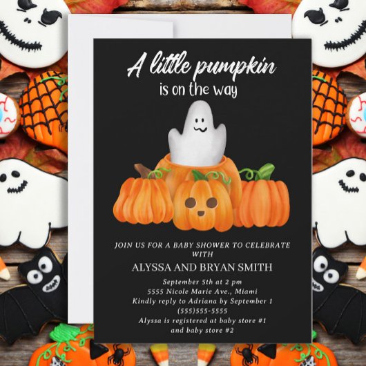 Leuke kleine pompoen op weg Baby shower Kaart