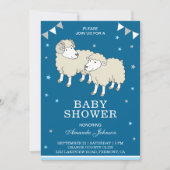 Leuke kleine schaap en lam Baby shower uitnodiging (Voorkant)