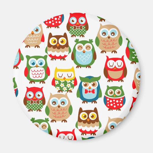 Leuke kleine uilen magneet (Voorkant)