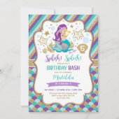 Leuke kleine zeemeermin verjaardags bash onder het kaart (Voorkant)