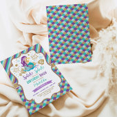 Leuke kleine zeemeermin verjaardags bash onder het kaart