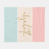 Leuke kleur blok pastel roze geel blauwe streep fleece deken (Voorkant (Horizontaal))