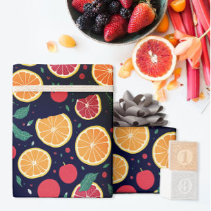 Leuke kleur Citrus Grapefruit Sinaasappel Bladeren Cadeaupapier