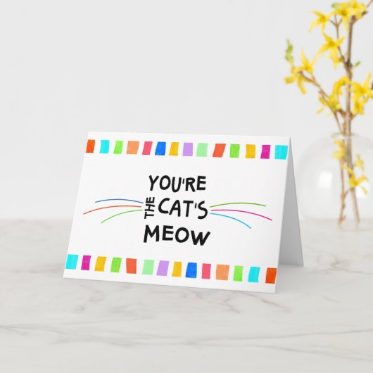 Leuke kleurblokken Cat's Meow Verjaardag Get Well  Kaart (Gele Bloem)